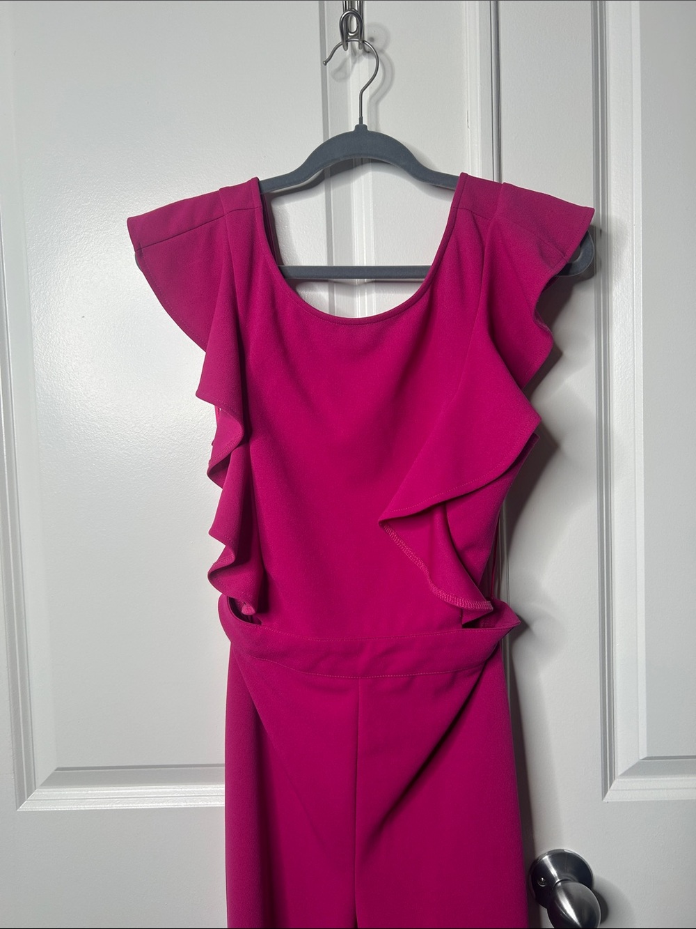 Flying Tomato Hot Pink Ruffle Sleeve Jumpsuit